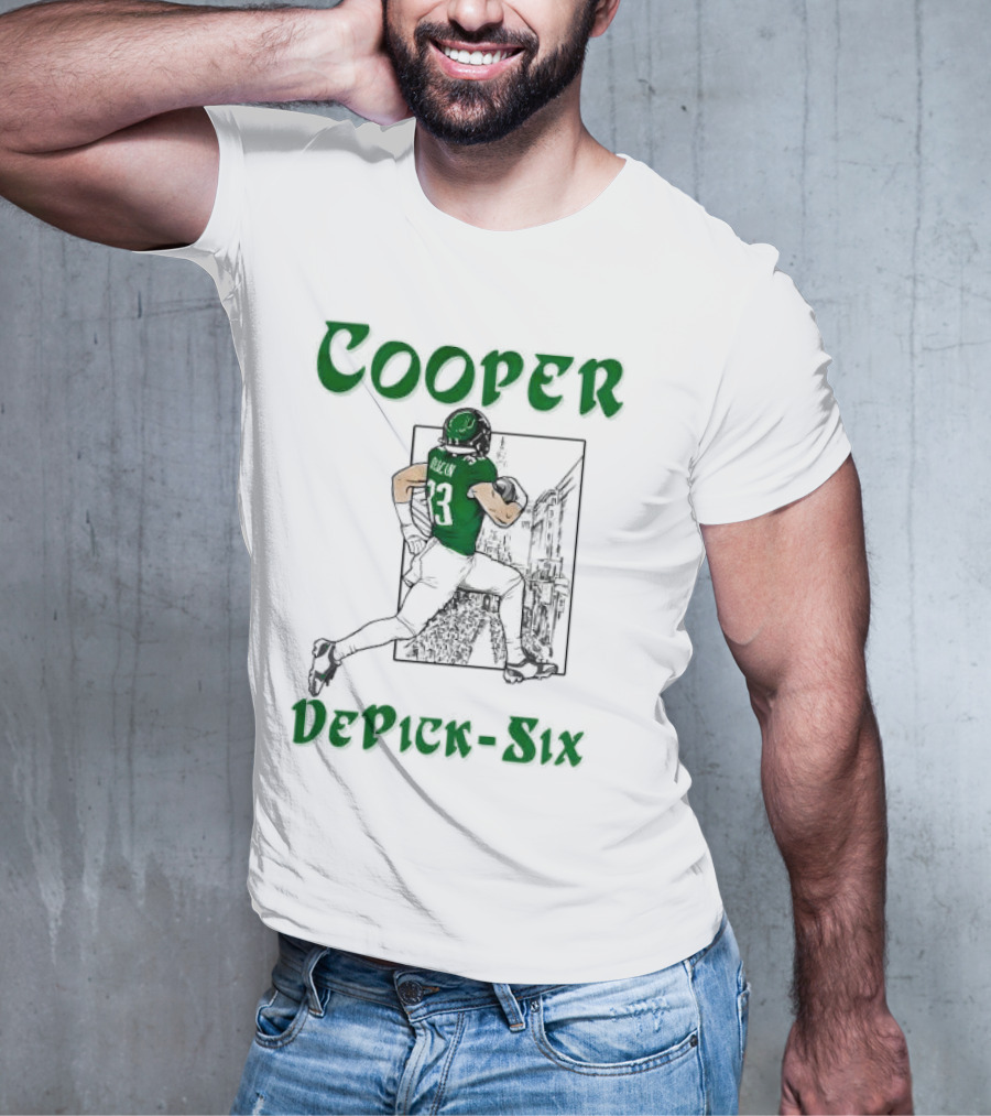 Cooper DePick-Six Cooper Philadelphia Eagles Football Player Illustration T-Shirt