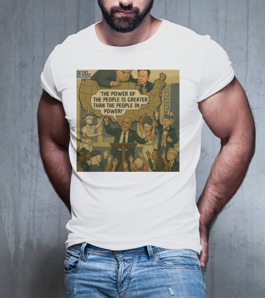 Cory Booker The Power Of The People Is Greater Than The People In Power USA Checks And Balances 2025 T-Shirt