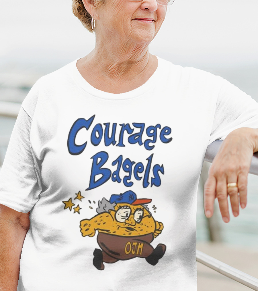Courage Bagels OJM Character With New York Mets Cap T-Shirt