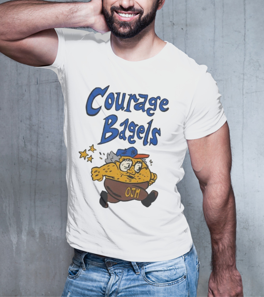 Courage Bagels OJM Character With New York Mets Cap T-Shirt