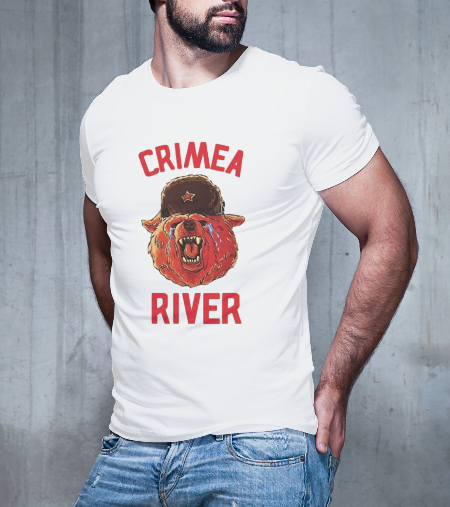 Crimea River Bear In Soviet Hat Crying Russia T-Shirt
