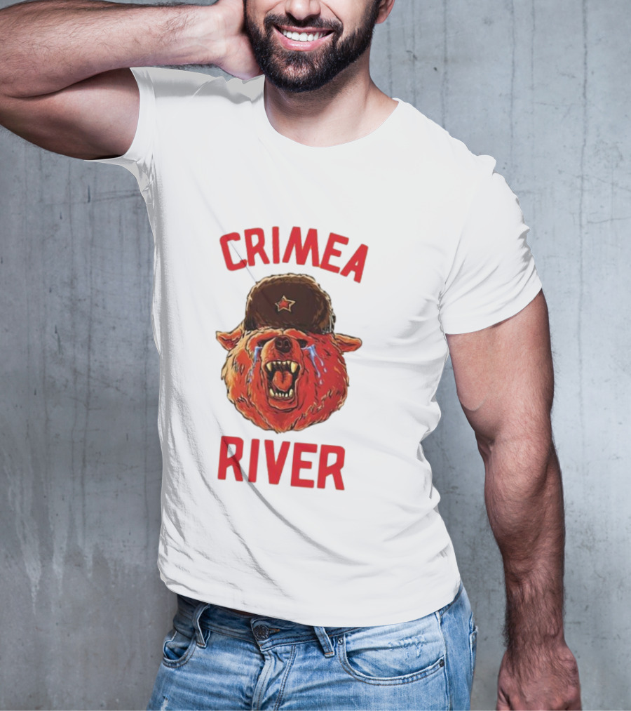 Crimea River Bear In Soviet Hat Crying Russia T-Shirt