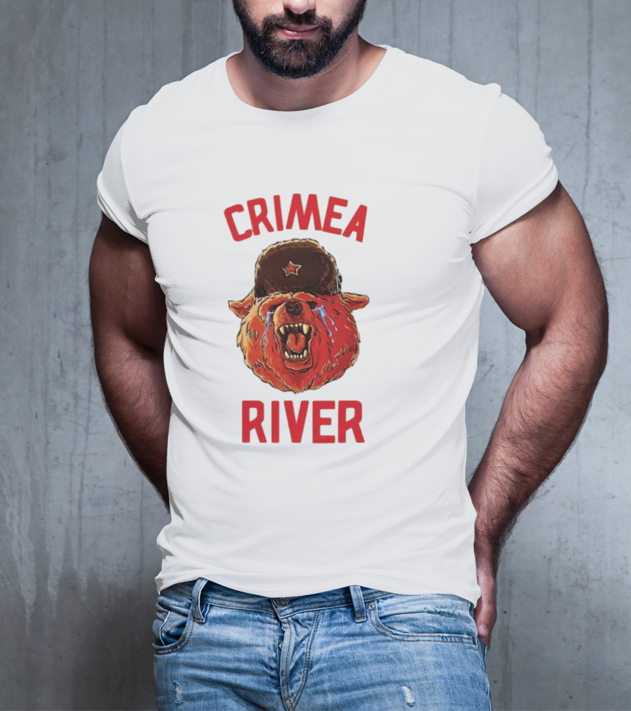 Crimea River Bear In Soviet Hat Crying Russia T-Shirt