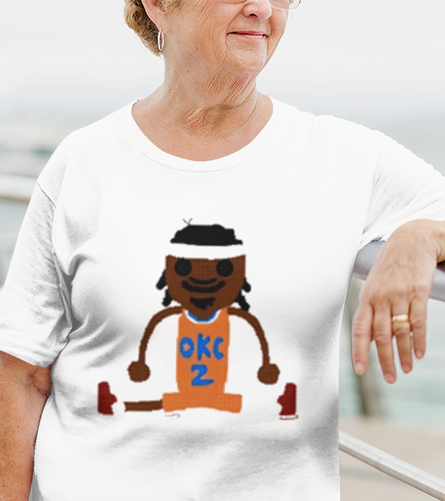Oklahoma City Thunder Shai Gilgeous-Alexander Crochet Style OKC 2 T-Shirt