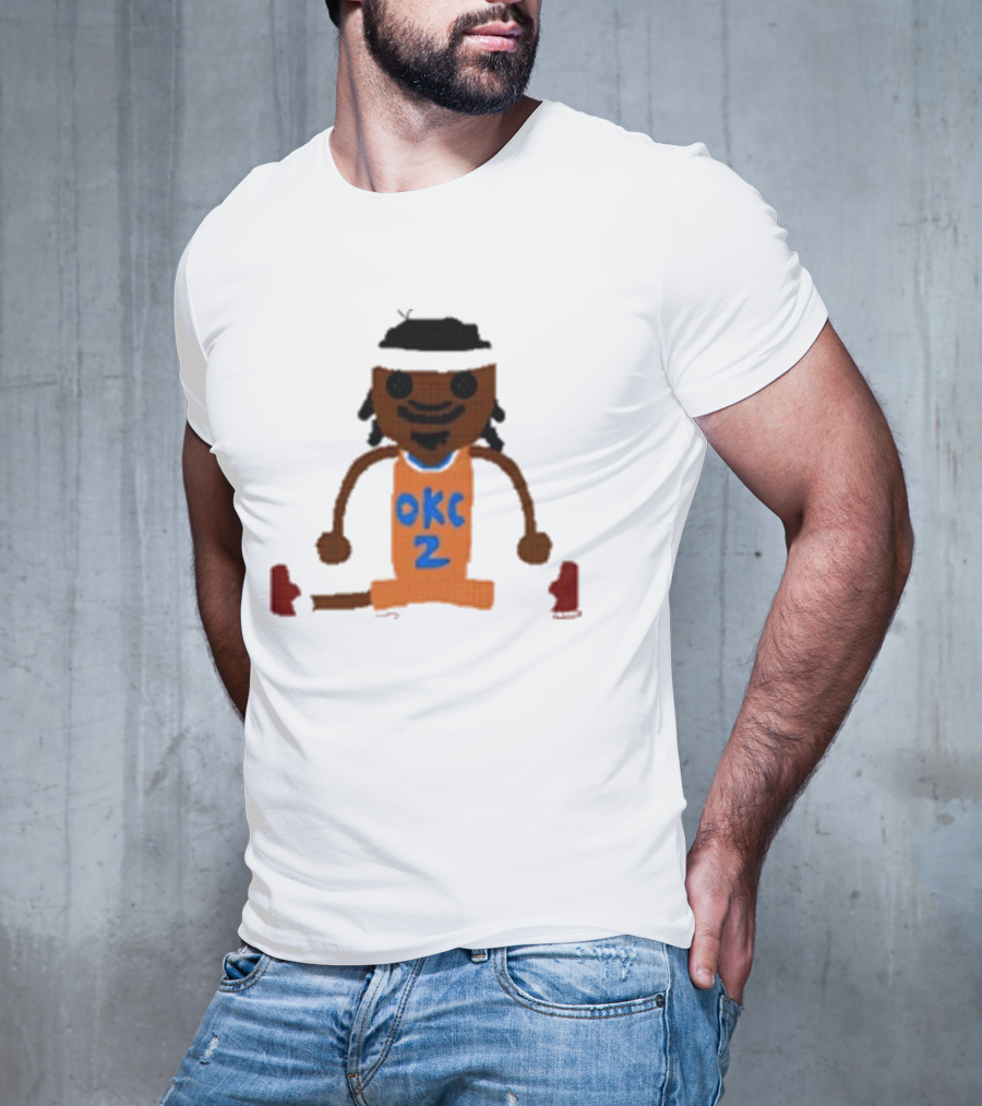 Oklahoma City Thunder Shai Gilgeous-Alexander Crochet Style OKC 2 T-Shirt