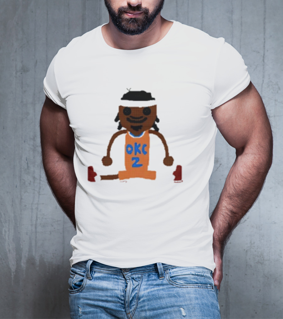 Oklahoma City Thunder Shai Gilgeous-Alexander Crochet Style OKC 2 T-Shirt