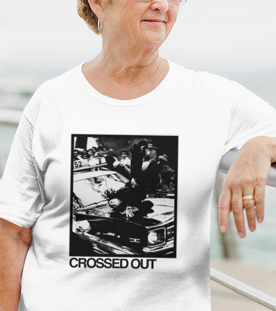 Crossed Out Never Forget Protest Scene Vintage Photography T-Shirt