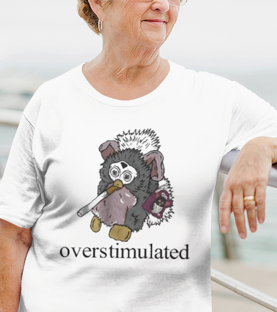 Emotionalclub Overstimulated Nostalgic Creature With Fuzzy Ears And Toy Radio T-Shirt