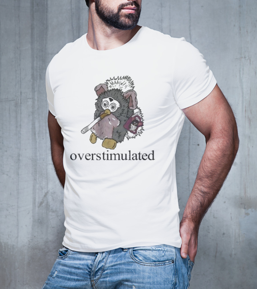 Emotionalclub Overstimulated Nostalgic Creature With Fuzzy Ears And Toy Radio T-Shirt