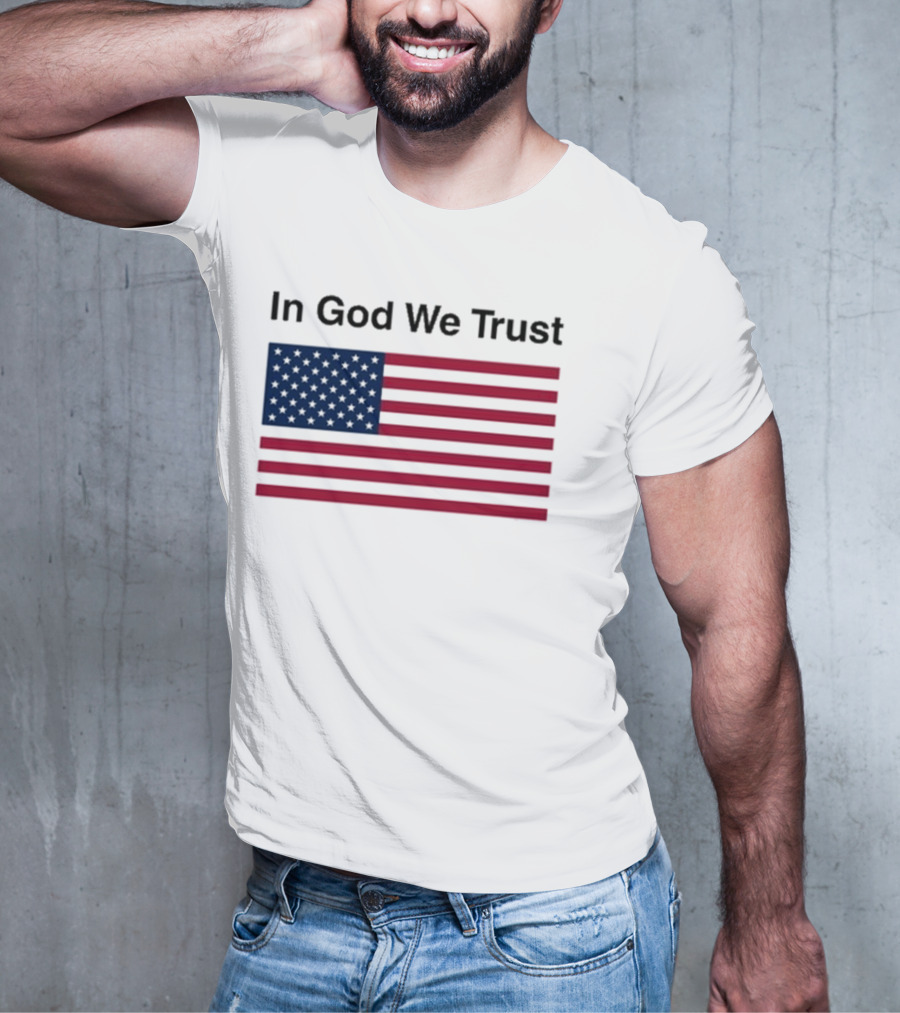 Eric Adams In God We Trust American Flag Pattern T-Shirt