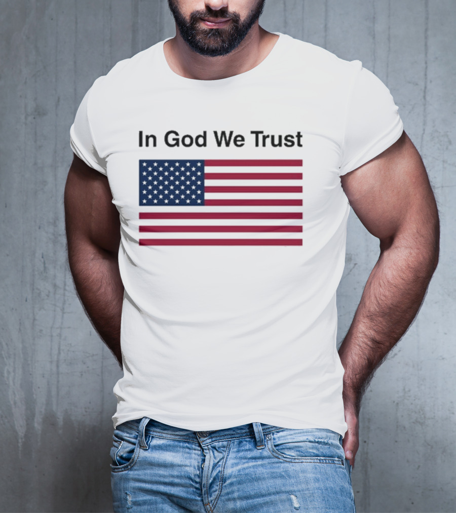 Eric Adams In God We Trust American Flag Pattern T-Shirt
