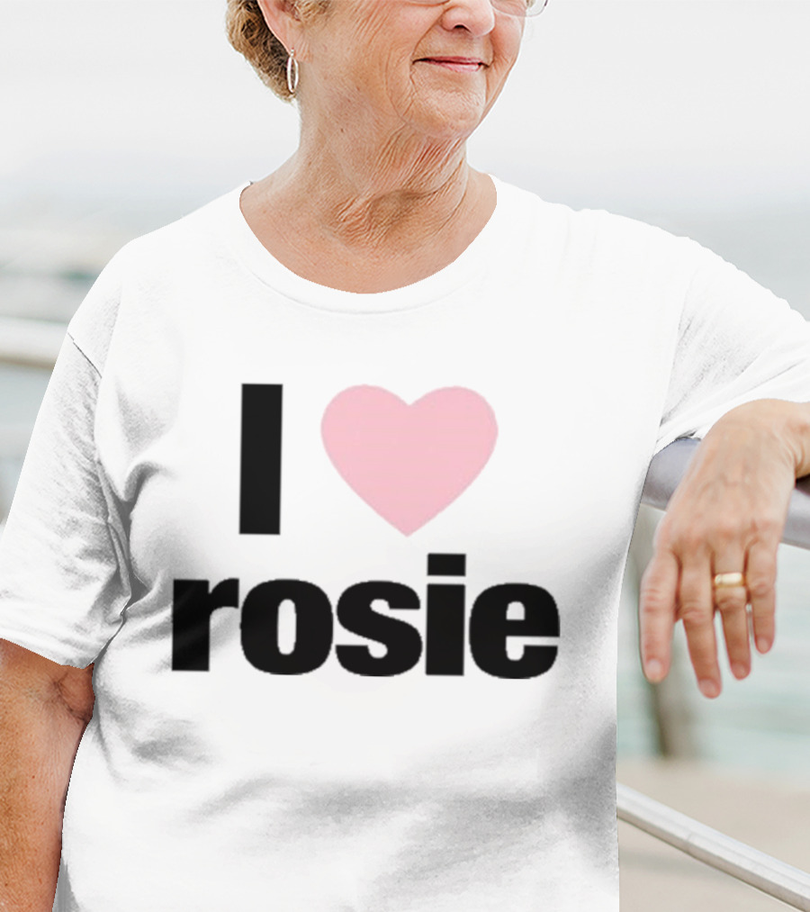 I Love Rosie Pink Heart Evan Mock T-Shirt