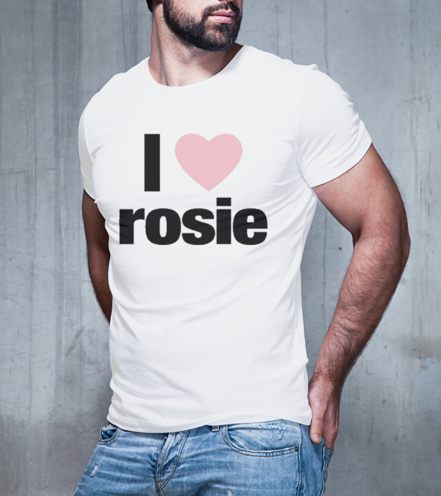 I Love Rosie Pink Heart Evan Mock T-Shirt