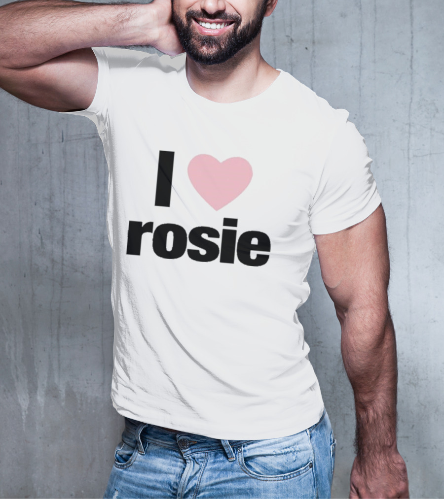 I Love Rosie Pink Heart Evan Mock T-Shirt