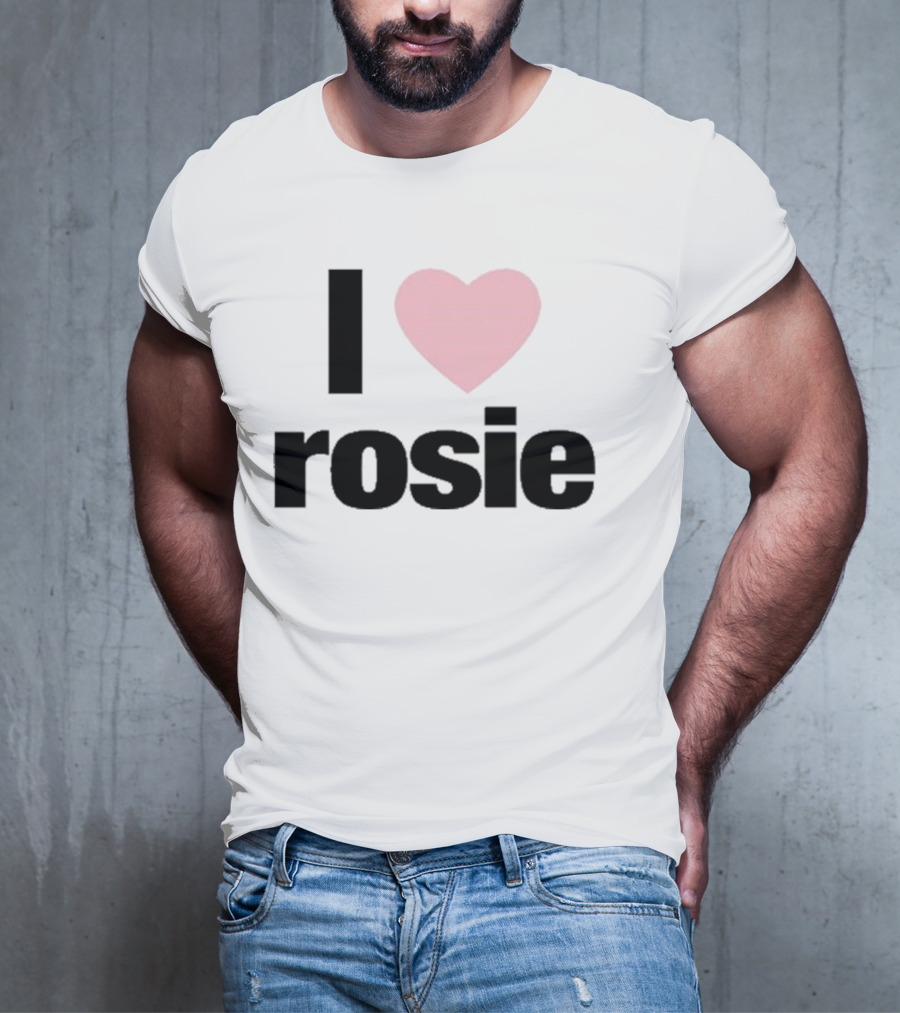 I Love Rosie Pink Heart Evan Mock T-Shirt