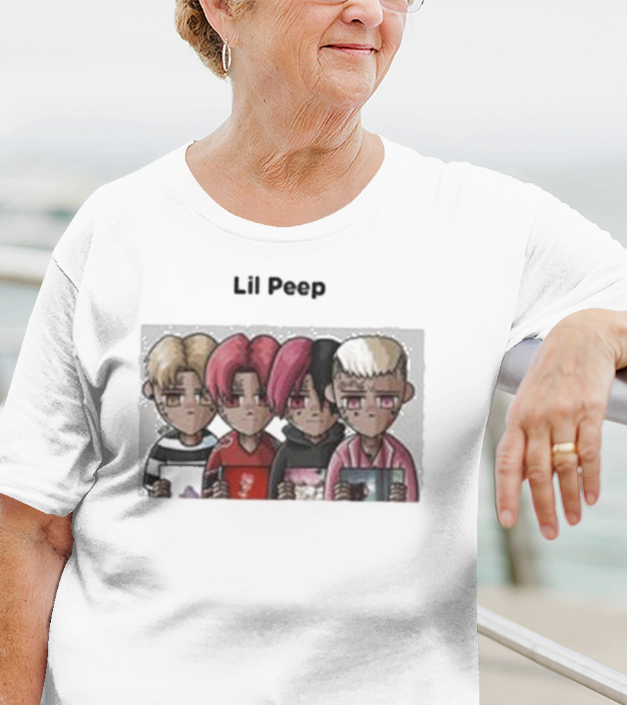Labeled Cartoon Characters In Different Outfits Lil Peep T-Shirt