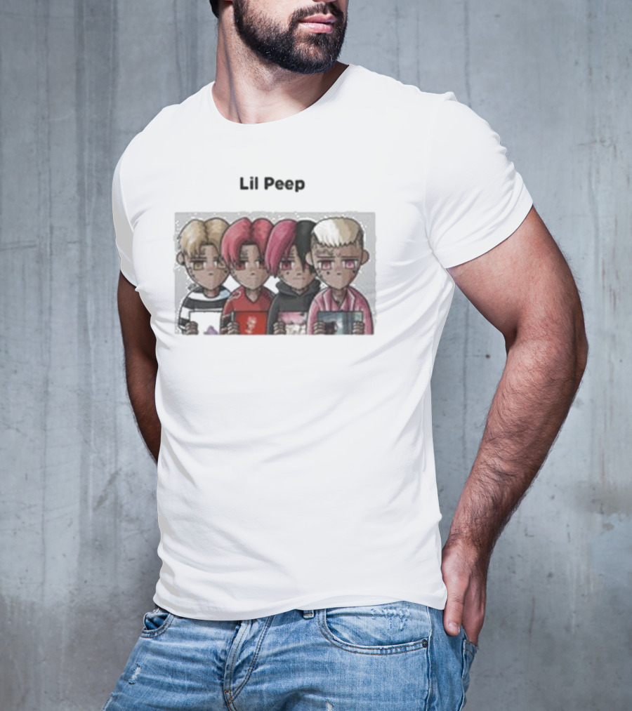 Labeled Cartoon Characters In Different Outfits Lil Peep T-Shirt