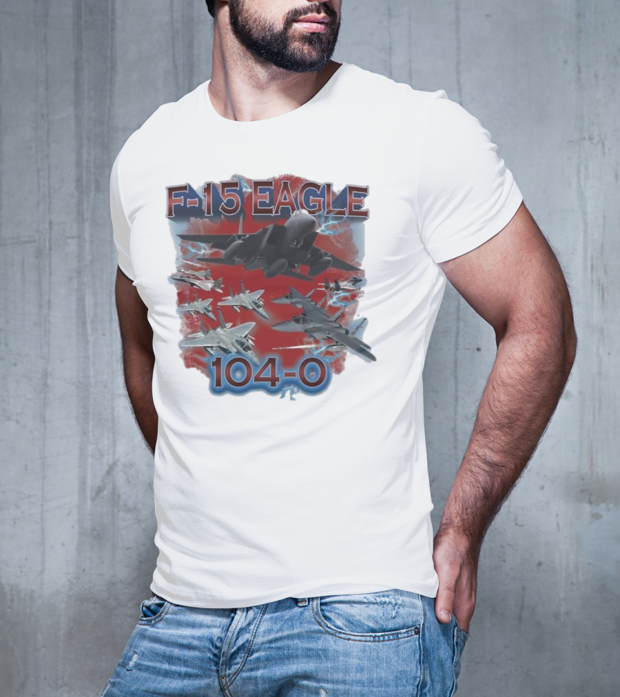 F-15 Eagle 104-0 Fighter Jet Lightning Squadron T-Shirt