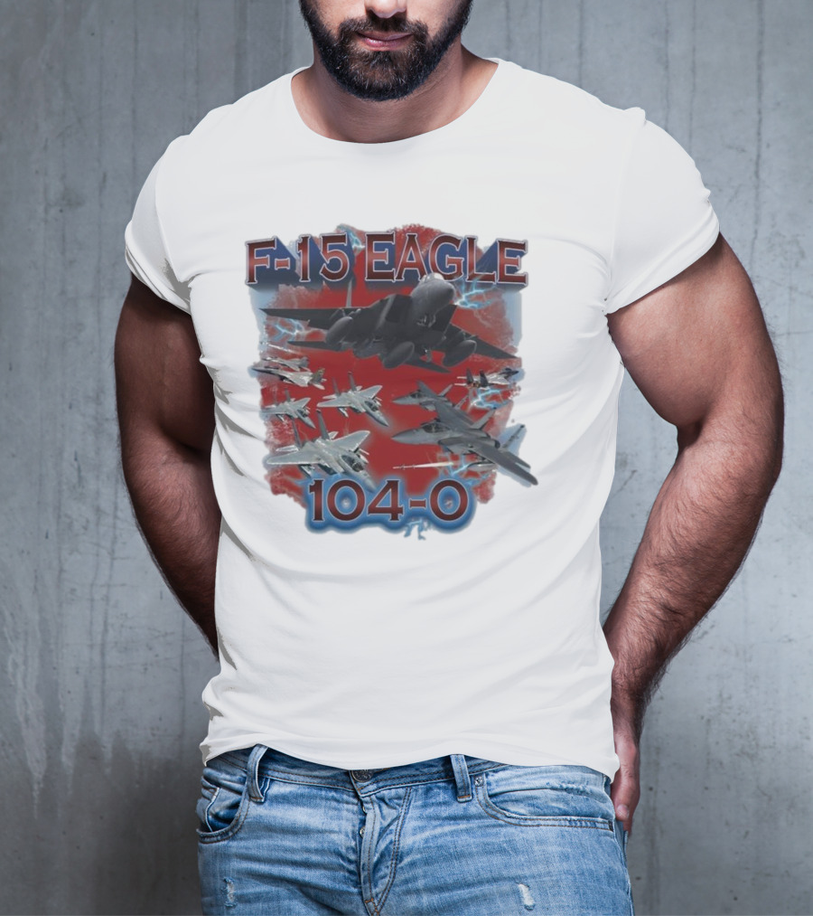 F-15 Eagle 104-0 Fighter Jet Lightning Squadron T-Shirt