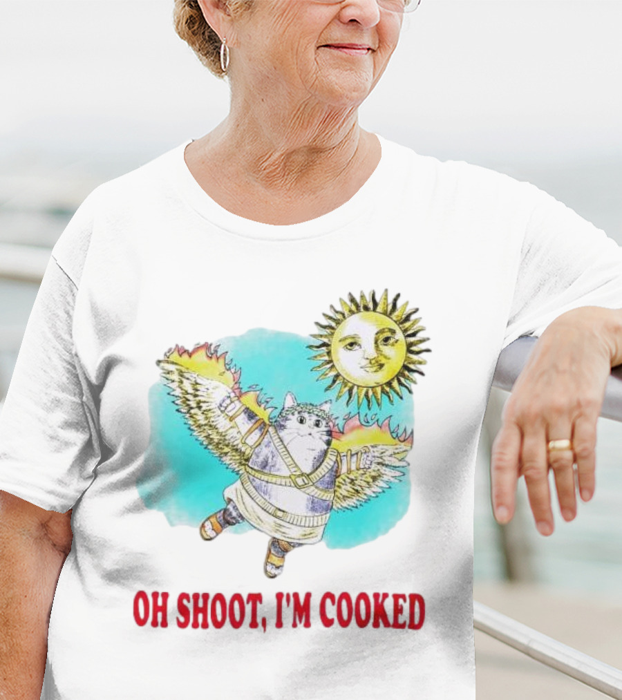 Oh Shoot I'm Cooked Winged Cat With Sun T-Shirt