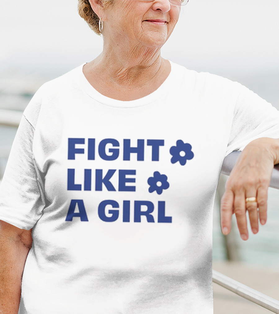 FIGHT LIKE A GIRL WITH FLOWER SYMBOLS T-Shirt