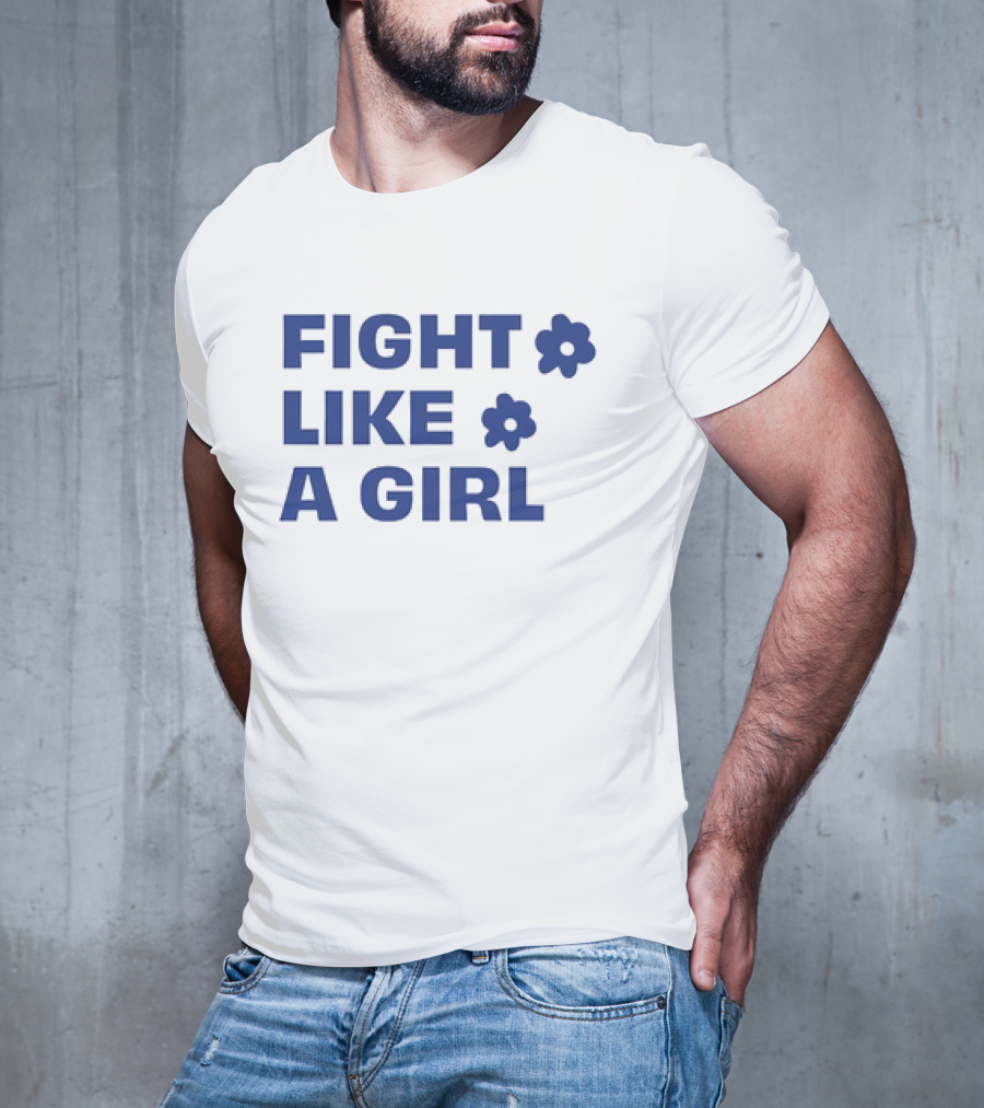 FIGHT LIKE A GIRL WITH FLOWER SYMBOLS T-Shirt