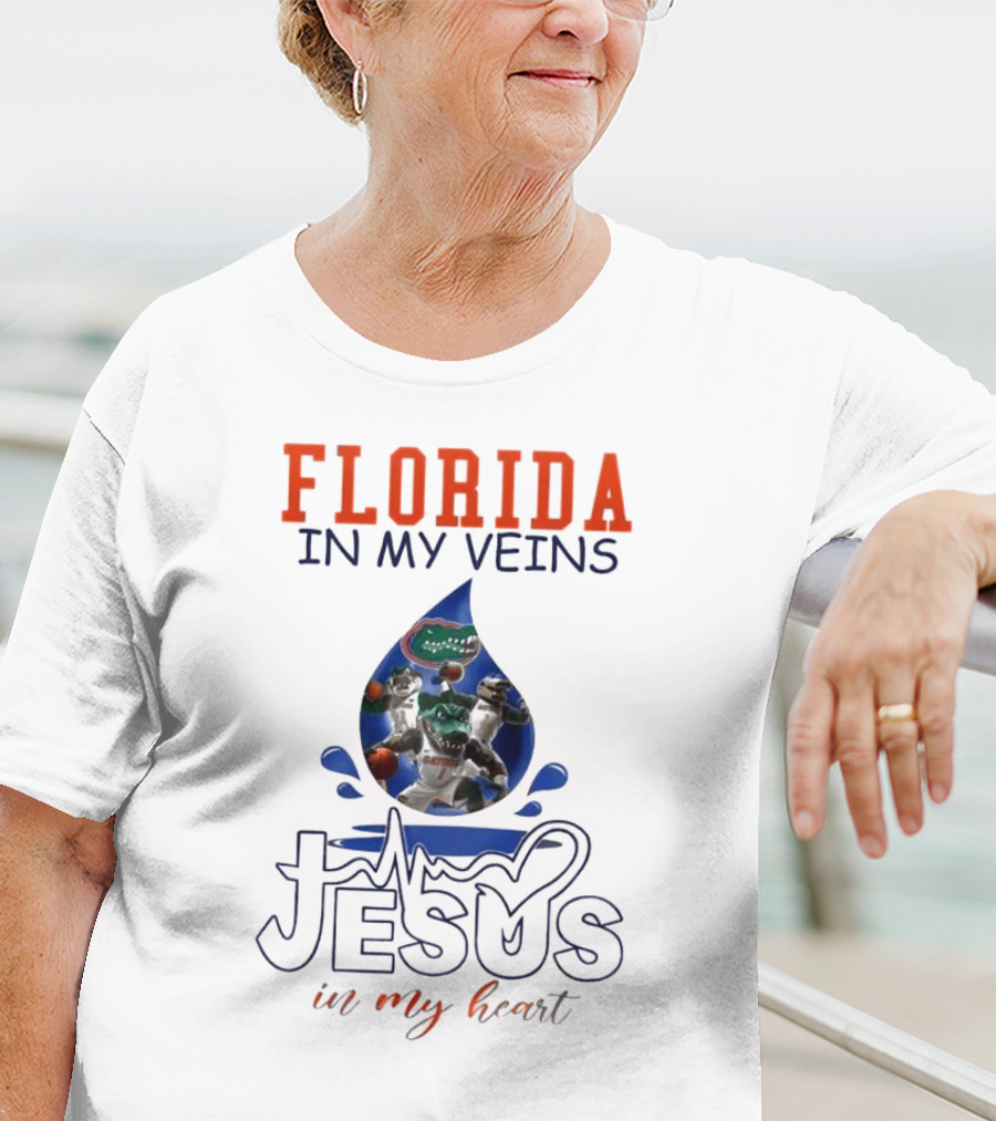 Florida Gators In My Veins Jesus In My Heart T-Shirt
