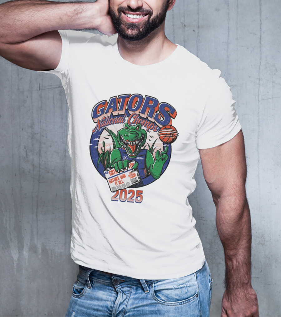 Gators National Champs 2025 Win It All Gators National Chomps T-Shirt