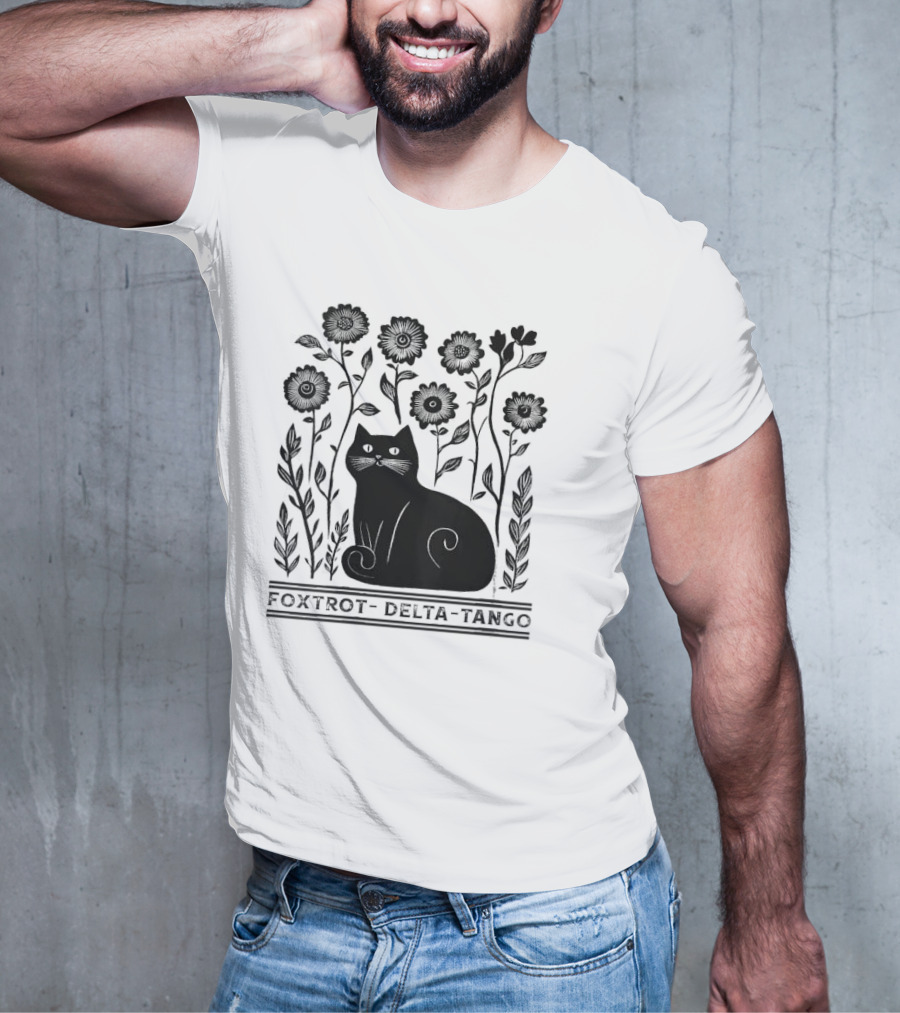 Delta Cat In Flowers T-Shirt