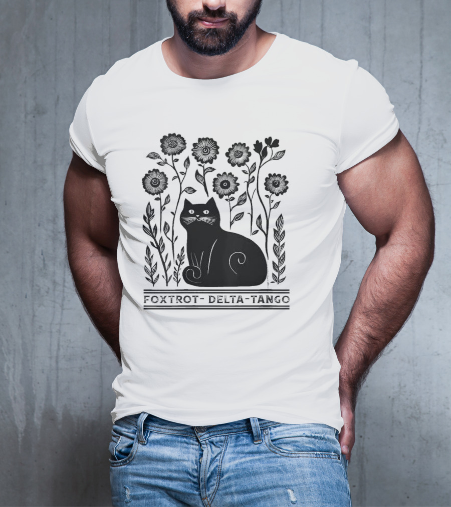 Delta Cat In Flowers T-Shirt