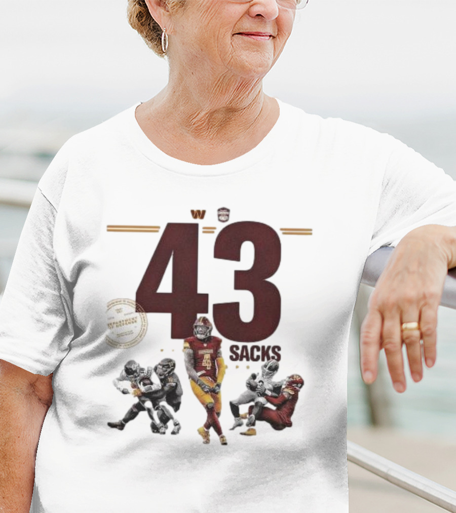 Frankie Luvu 43 Regular Season Sacks Football Action Washington Redskins T-Shirt