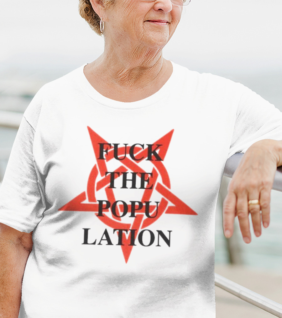 Fuckthepopulation Anarchy Symbol Star T-Shirt