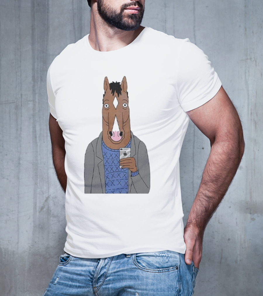 Bojack Horseman Horse Head Selfie Smartphone Humor T-Shirt