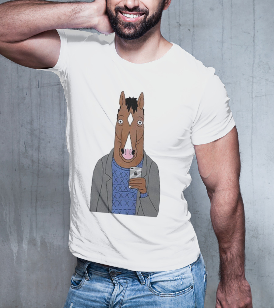 Bojack Horseman Horse Head Selfie Smartphone Humor T-Shirt