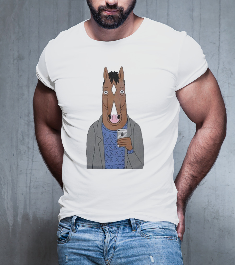 Bojack Horseman Horse Head Selfie Smartphone Humor T-Shirt