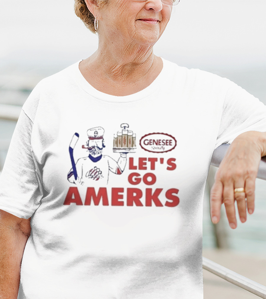 Genesee Beer Let's Go Amerks Hockey Theme T-Shirt