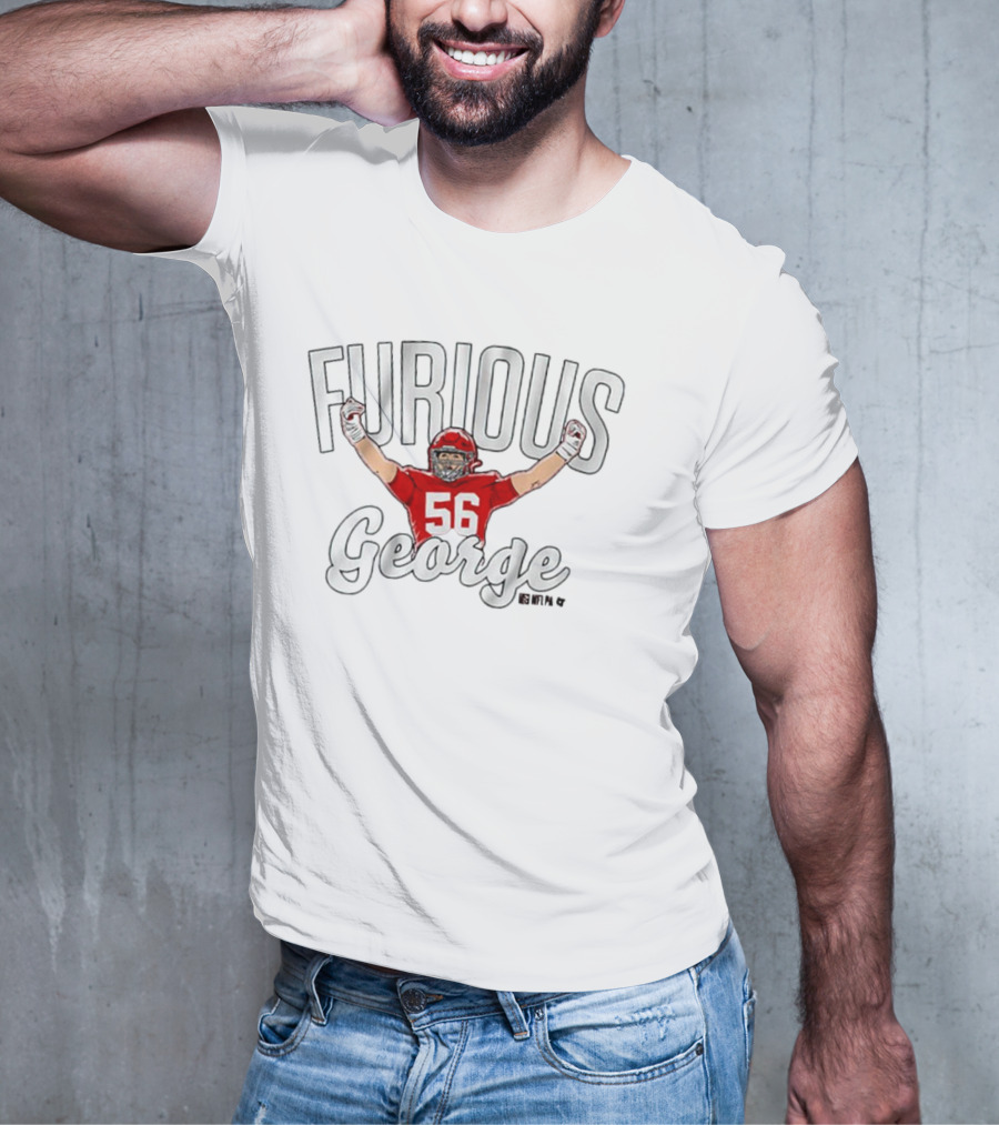 Furious George 56 Kansas City Chiefs NFL George Karlaftis T-Shirt