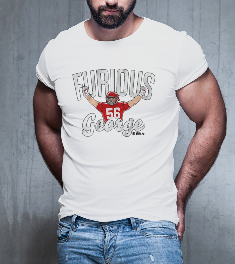 Furious George 56 Kansas City Chiefs NFL George Karlaftis T-Shirt