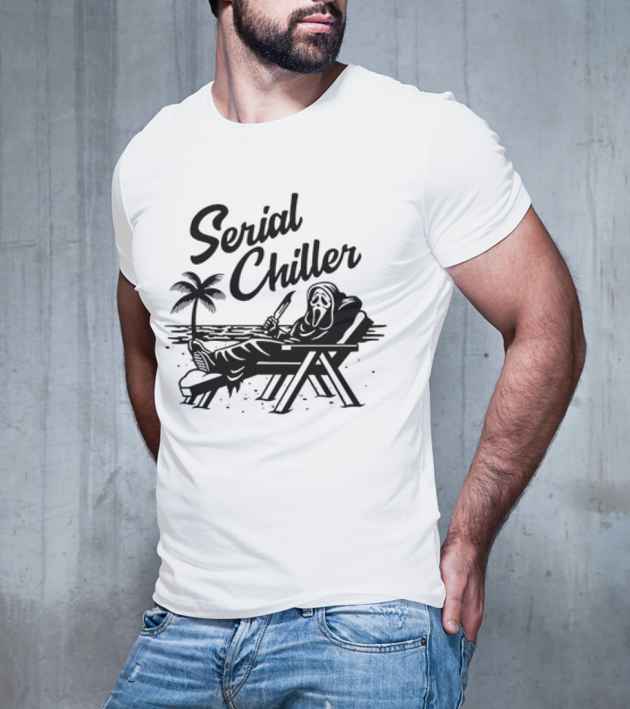 Ghost Face Serial Chiller Retro 80s Horror Theme T-Shirt