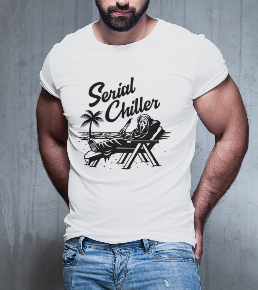 Ghost Face Serial Chiller Retro 80s Horror Theme T-Shirt