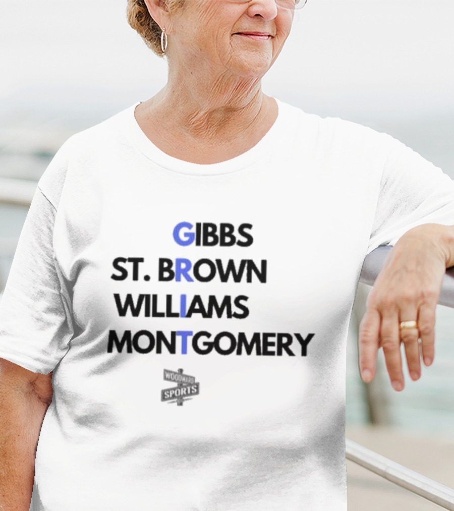 Gibbs St Brown Williams Montgomery GRIT Football Names T-Shirt