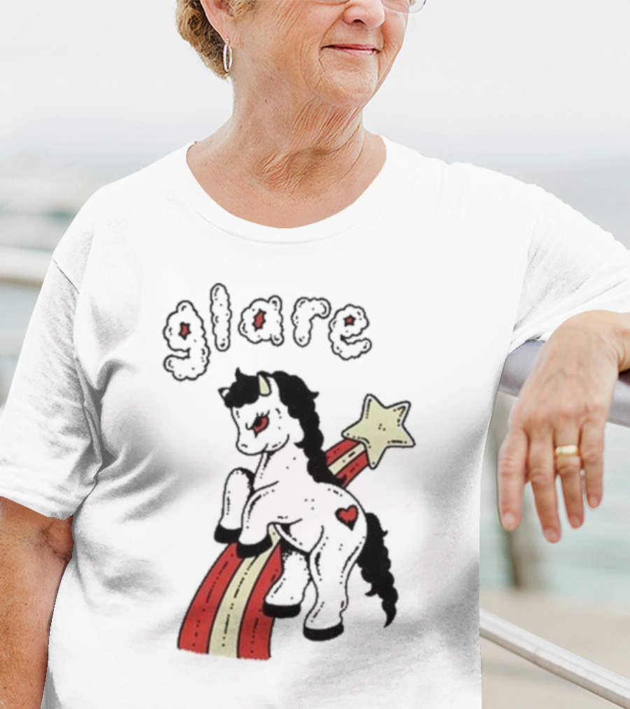 Glare Unicorn Heart Rainbow Star Ringer T-Shirt