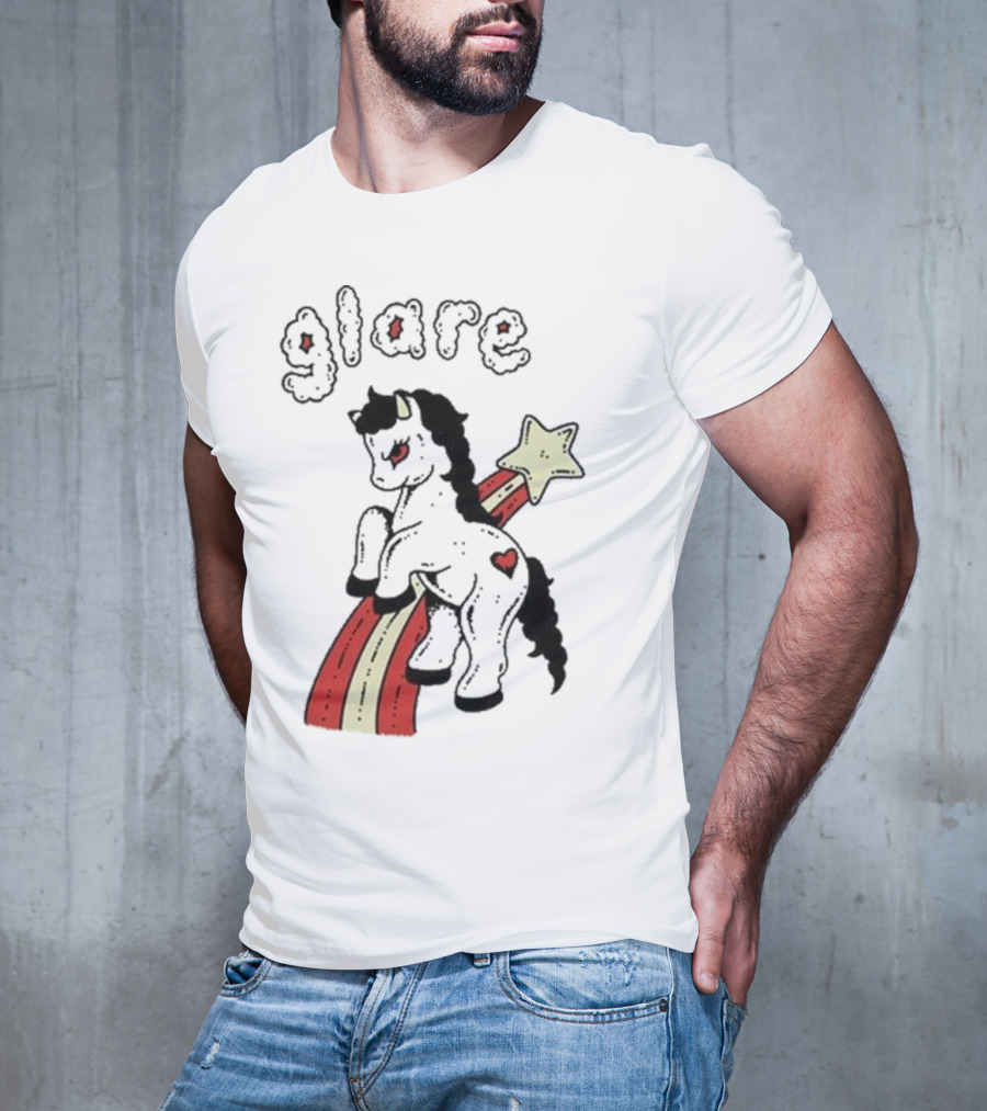 Glare Unicorn Heart Rainbow Star Ringer T-Shirt